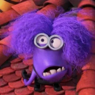 🤨 Evil Minion Despicable Me 2 minion, evil, purple, cartoon, monster, despicable me telegram sticker