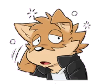 😔 kartun, binatang, anjing, lelah, pusing, karakter whatsapp sticker