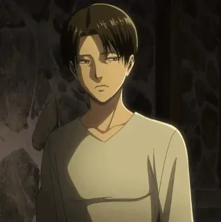 ☕ Levi Ackerman Attack on Titan Anime, Personaje, Levi, Ataque a los Titanes, Serio, Manga telegram sticker