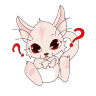 ❓ gato, pregunta, anime, lindo, pegatina whatsapp sticker