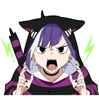 👿 Anime, Cartoon, Figur, Wütend, Hoodie telegram sticker