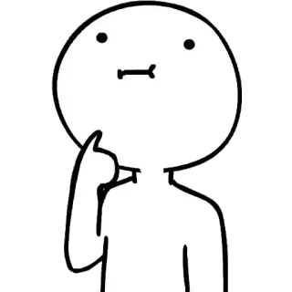 🤔 desenho animado, personagem, pensar, pensando, confuso, engraçado, simples telegram sticker
