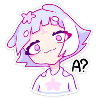 🤭 A? süß, Cartoon, Anime, Frage, Sticker telegram sticker