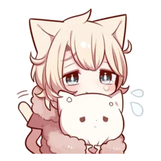 🌟 Anime, Lucu, Kucing, Kartun, Kawaii, Stiker telegram sticker