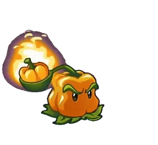 🌶 plants vs zombies, lanzapimientos, videojuego, dibujos animados, fuego, planta, pimiento whatsapp sticker
