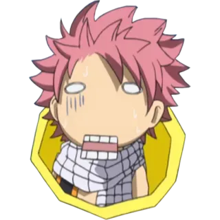 😱 Natsu Dragneel Fairy Tail Anime, Mangá, Fairy Tail, Natsu Dragneel, Sticker, Desenho animado, Engraçado telegram sticker