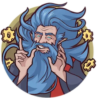🙌 魔法使い, 魔術師, ファンタジー, エルフ, 漫画, 魔法, 魔道士, 歯車 telegram sticker