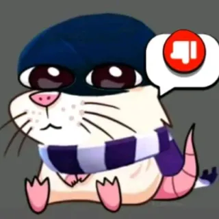 😁 dessin animé, rat, pouce vers le bas, n'aime pas, animal, mignon telegram sticker