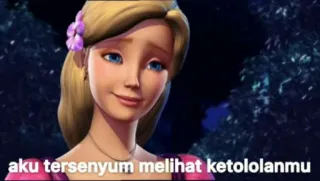 😆 Barbie aku tersenyum melihat ketololanmu animasi, perempuan, tersenyum, Barbie, kartun telegram sticker