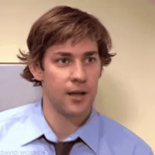 🤔 Jim Halpert The Office Jim Halpert, The Office, reaction, smirk telegram sticker