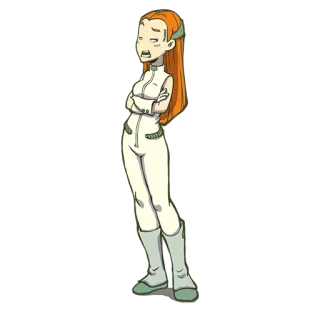 😾 woman, character, cartoon, female, standing, arms crossed telegram sticker