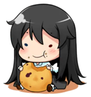 🍪 anime, cookie, eating, cute, kawaii, chibi, food telegram sticker