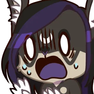 😱 gato, ansioso, asustado, impactado, kawaii, dibujos animados telegram sticker