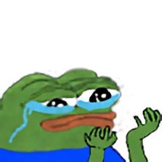 😥 Pepe the Frog pepe, grenouille, triste, mème, pleurer, mème internet whatsapp sticker