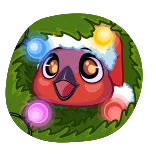 🎄 burung, natal, topi santa, meriah, kartun, binatang, lampu telegram sticker