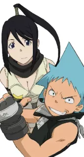 👍 Maka Albarn, Black Star Soul Eater Anime, Soul Eater, Maka Albarn, Black Star, Kartun, Animasi whatsapp sticker
