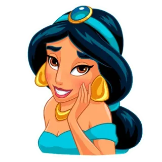 ☺️ Jasmine Aladdin princesa, disney, desenho animado, jasmine, aladdin telegram sticker