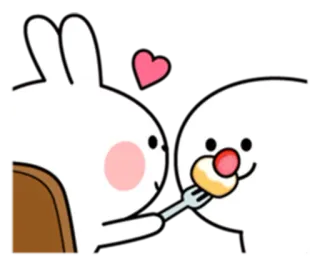 🔼 süß, Hase, Paar, Essen, Liebe, Donut, Romantik whatsapp sticker