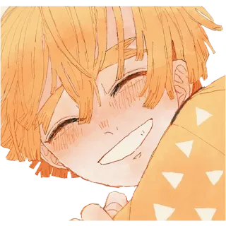 ☺️ Zenitsu Agatsuma Demon Slayer anime, thanh gươm diệt quỷ, zenitsu, tia chớp, nhân vật, fanart telegram sticker
