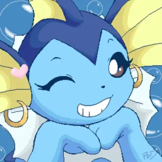 😘 Vaporeon Pokémon pokemon, vaporeon, anime, mignon, kawaii telegram sticker