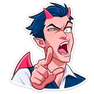 👹 devil, cartoon, angry, demon, horns, red telegram sticker