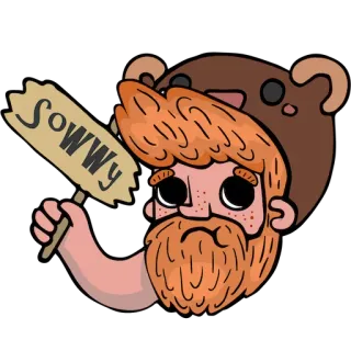 🙄 SOWWY apology, sorry, cute, cartoon, bear, expression telegram sticker