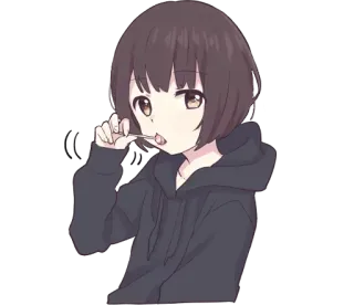 🤒 Аниме, Девочка, Леденец, Милый, Мультфильм, Манга, Толстовка telegram sticker