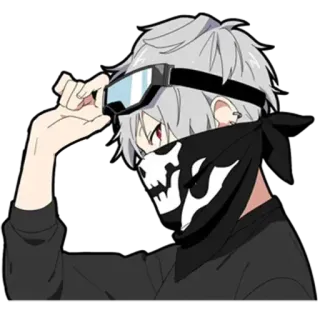 😎 애니메이션, 캐릭터, 마스크, 해골, 고글, 인물 사진 telegram sticker