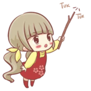 😶 мультфильм, девочка, стикер, милый, иллюстрация, каваии telegram sticker
