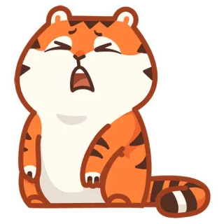 😫 tiger, animal, cute, cartoon, sticker telegram sticker