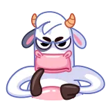 😡 animal, cow, cartoon, angry, serious telegram sticker