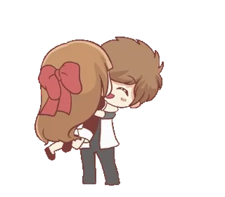 🍞 Мультфильм, Любовь, Объятие, Пара, Романтика, Отношения telegram sticker