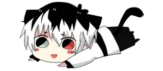 😍 Katze, Anime, Chibi, Kawaii, Süß, Schwarz, Weiß telegram sticker