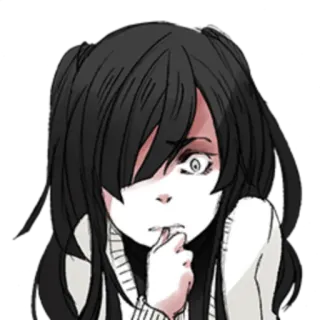 🖤 anime, manga, scared, girl, emotional, portrait telegram sticker
