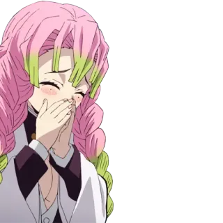 ☺️ Mitsuri Kanroji Demon Slayer Anime, Garota, Kawaii, Cabelo rosa, Demon Slayer, Mitsuri Kanroji telegram sticker