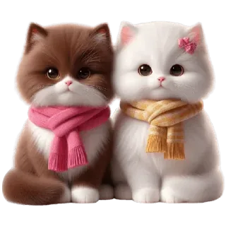 ☺️ gatos, fofo, animais, kawaii, cachecóis, gatinhos telegram sticker