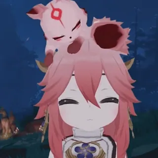 😁 Yae Miko Genshin Impact Anime, Video game, Genshin Impact, Yae Miko, Rubah, Karakter whatsapp sticker