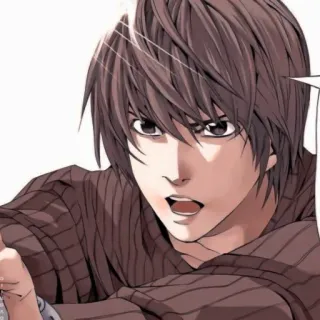 💜 Light Yagami Death Note アニメ, マンガ, デスノート, 夜神月, キャラクター, イラスト telegram sticker