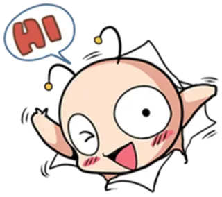👋 HI Kartun, Lucu, Sapaan, Ramah, Melambai, Animasi whatsapp sticker