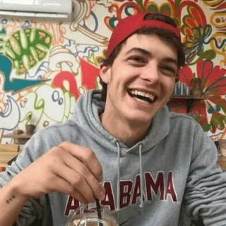 🔱 ALABAMA homem, retrato, chapéu vermelho, faculdade, alabama whatsapp sticker
