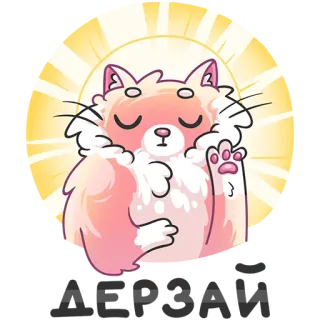 ☘ No bad vibes 고양이, 분위기, 긍정적, 귀여운, 평화로운, 스티커 telegram sticker