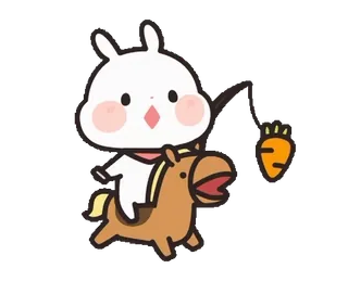 🐎 rabbit, carrot, animal, toy, cute, kawaii telegram sticker