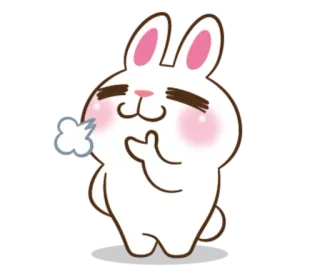 ☺️ кролик, милый, зайчик, мультфильм whatsapp sticker