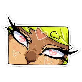 😍 eyes, cartoon, hearts, cute, sticker, anime telegram sticker