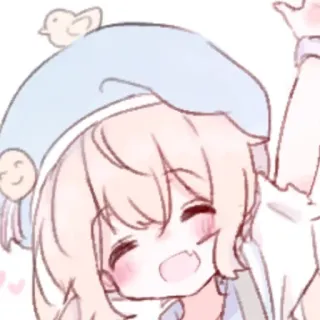 🐇 อนิเมะ, น่ารัก, ผู้หญิง, คาวาอิ, หมวกเบเร่ต์, การ์ตูน telegram sticker