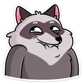 😊 rakun, kartun, hewan, seringai, lucu, imut, stiker telegram sticker