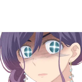 😈 anime, woman, facial expression, shocked, cartoon whatsapp sticker