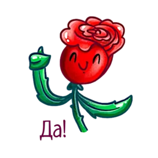 👍 mawar, bunga, kartun, jari tengah, menyinggung, stiker whatsapp sticker
