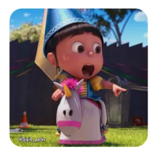 😱 Agnes Despicable Me @Sigilo_packs animiert, Einhorn, Mädchen, Cartoon telegram sticker