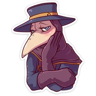😊 чумной доктор, исторический, медицинский, маска, шляпа, перчатки telegram sticker